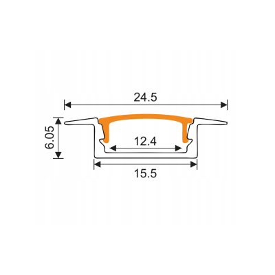 BERGE LED hliníkový profil zapuštěný 1m černý - sada
