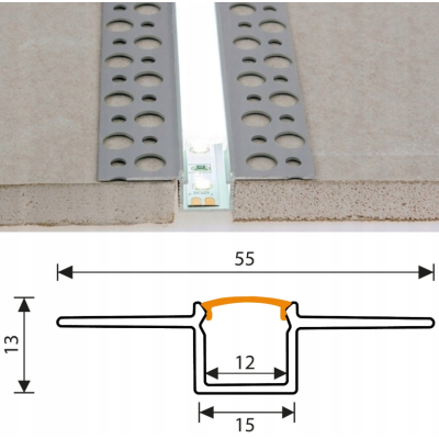 BERGE LED hliníkový profil zapuštěný 2m - sada