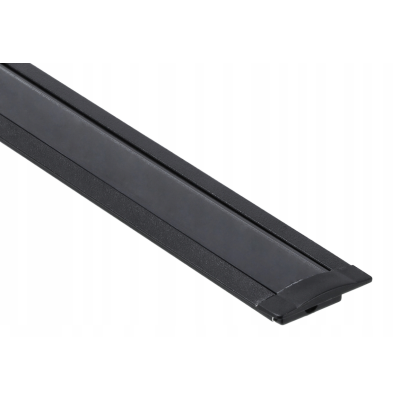 BERGE LED hliníkový profil zapuštěný 2m černý - sada