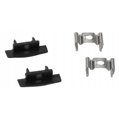 BERGE LED hliníkový profil zapuštěný 2m černý - sada