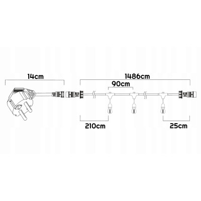 BERGE LED venkovní girlanda 15m - 15xLED Atmospheric Fire FLAME