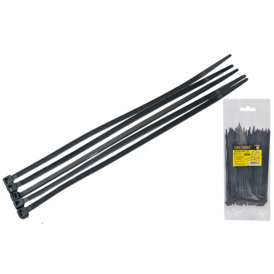 CROWNMAN Nylonová stahovací páska 3,6x200mm černá - 100ks