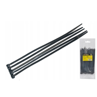 CROWNMAN Nylonová stahovací páska 4,8x200mm černá - 100ks