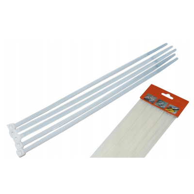 CROWNMAN Nylonová stahovací páska 7,6x400mm bílá - 100ks