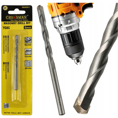 CROWNMAN Ocelový vrták do betonu 5mm