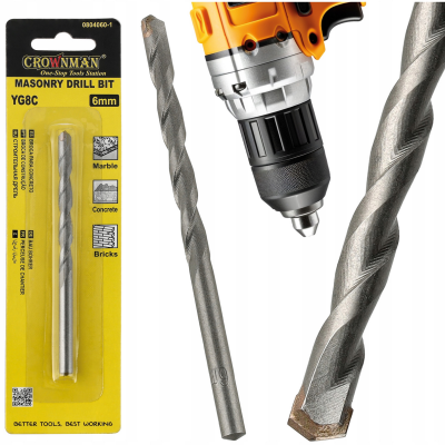 CROWNMAN Ocelový vrták do betonu 6mm