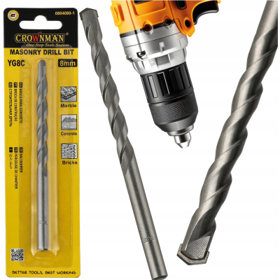 CROWNMAN Ocelový vrták do betonu 8mm