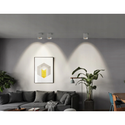 BERGE Podhledové bodové svítidlo 6686 výklopné čtverec - bílá - 115mm