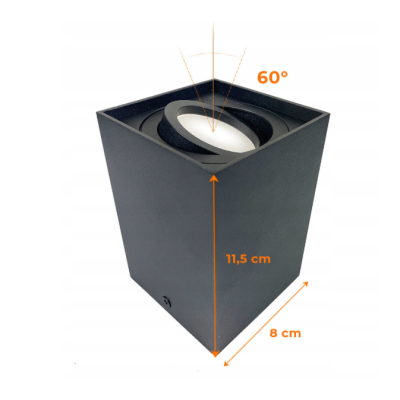 BERGE Podhledové bodové svítidlo 6686 výklopné čtverec - bílá - 115mm