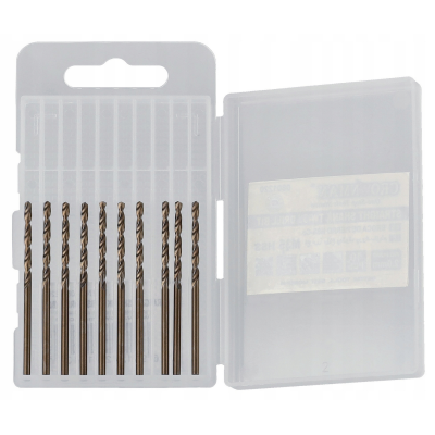 CROWNMAN Sada 10 ks kobaltových vrtáků M35 HSS 5% - 2mm