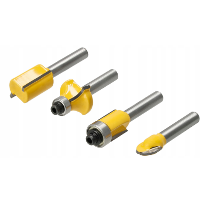 CROWNMAN Sada 12 kusů stopkových fréz 6,3 mm na dřevo