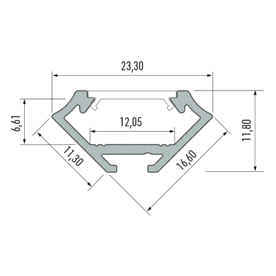 Led-Labs LED profil LUMINES typ C stříbrný elox 2,02m