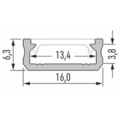 Led-Labs LED profil LUMINES typ D surový 1m