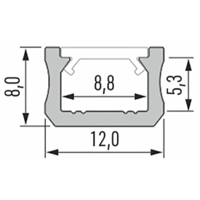 Led-Labs LED profil LUMINES typ X stříbrný elox 2,02m
