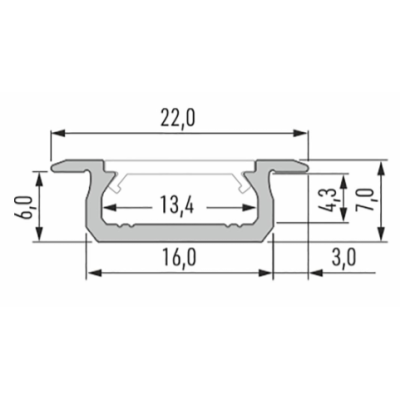 Led-Labs LED profil LUMINES typ Z černý elox 1m