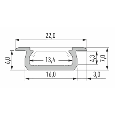 Led-Labs LED profil LUMINES typ Z stříbrný elox 1m
