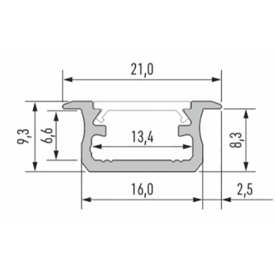 Led-Labs LED profil LUMINES typ B černý elox 1m