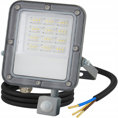 BERGE LED reflektor ODYN s pohybovým senzorem 30W - 2700lm - 4000K - IP66