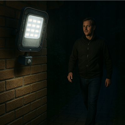 BERGE LED reflektor ODYN s pohybovým senzorem 30W - 2700lm - 4000K - IP66