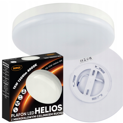 BERGE LED stropní svítidlo s pohybovým senzorem 15W - IP40 - neutrální barva