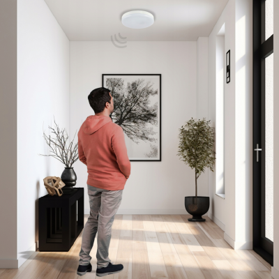 BERGE LED stropní svítidlo s pohybovým senzorem 15W - IP40 - neutrální barva