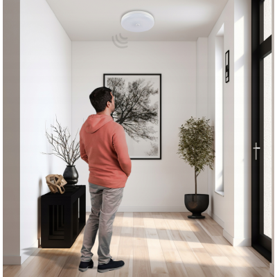 BERGE LED stropní svítidlo s pohybovým senzorem 18W - IP40 - neutrální barva