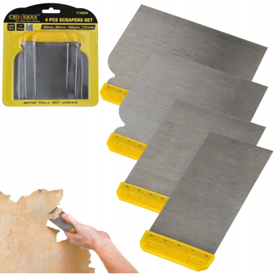 CROWNMAN Sada 4ks škrabek na barvu 50,80,100,120mm