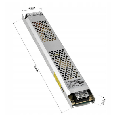 BERGE Tenký LED zdroj 12V - 300W - 25A - IP20