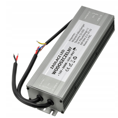 BERGE LED hermetický zdroj - 12V - 300W - 25A - IP67