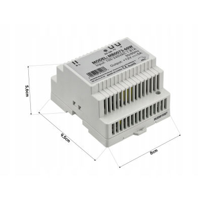 BERGE LED zdroj na DIN lištu 12V - 60W - 5A
