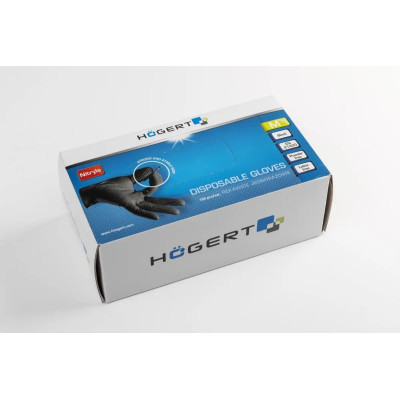 WUSSOW jednorázové nitrilové rukavice s diamantovou texturou černé (100 ks/balení)