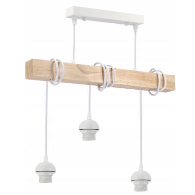 BERGE LED stropní svítidlo, 3xE27, loft, nastavitelné, se stínidly - bílé