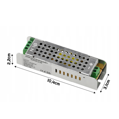 BERGE Tenký napájecí zdroj - 12V - 36W - 3A - IP20