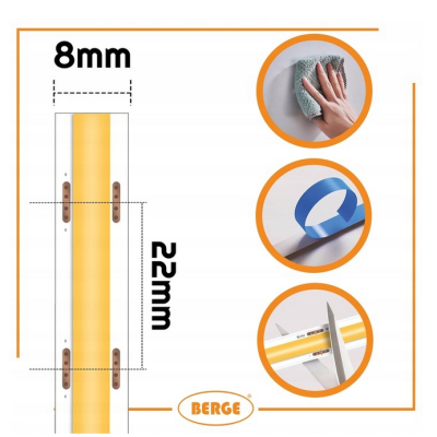 BERGE LED pásek COB Neon 12V - 480D - 9W/m - IP20 - 1m - 990lm - neutrální barva