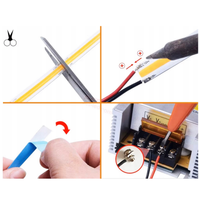 BERGE LED pásek COB Neon 12V - 480D - 9W/m - IP20 - 990lm - 5m - neutrální barva