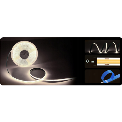 BERGE LED pásek COB Neon 12V - 528D - 15W/m - IP20 - 1650lm - 1m - studená barva