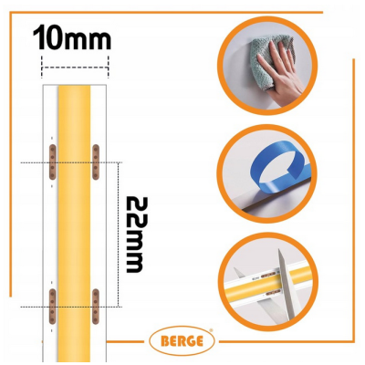 BERGE LED pásek COB Neon 12V - 528D - 15W/m - IP20 - 5m - 1650lm - teplá barva