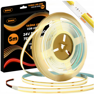 BERGE LED pásek COB Neon 12V - 528D - 15W/m - IP20 - 5m - 1650lm - teplá barva