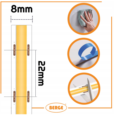 BERGE LED pásek COB Neon 12V - 528D - 15W/m - IP20 - 5m - 1650lm - teplá barva