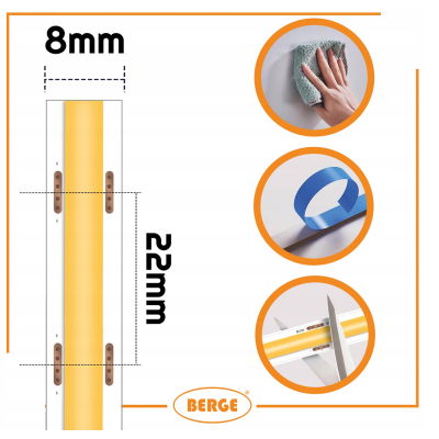 BERGE LED pásek COB Neon 24V - 480D - 9W/m - IP20 - 50m - 990lm - teplá barva