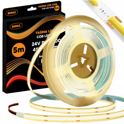 BERGE LED pásek COB Neon 24V - 480D - 9W/m - IP20 - 5m - 990lm - teplá barva