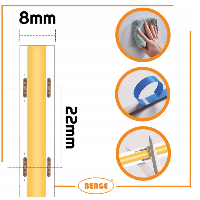 BERGE LED pásek COB Neon 24V - 480D - 9W/m - IP20 - 990lm - 5m - neutrální barva