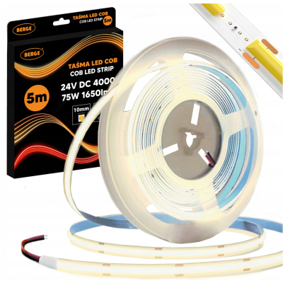 BERGE LED pásek COB Neon 24V - 528D - 15W/m - IP20 - 1650lm - 5m - neutrální barva