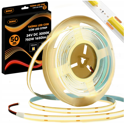 BERGE LED pásek COB Neon 24V - 528D - 15W/m - IP20 - 50m - 1650lm - teplá barva