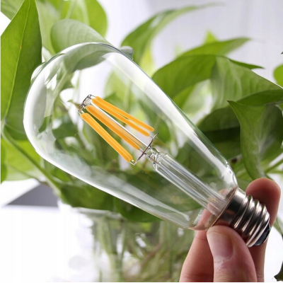 BERGE LED žárovka s vkláknem E27 - ST64 - 6W - teplá bílá