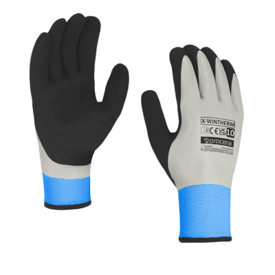 Zateplené akrylové rukavice, dvojitě potažené latexem...