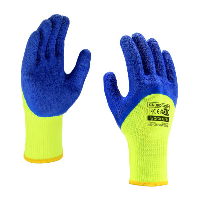Zateplené rukavice potažené ze 3/4 latexem X-NORDGRIP