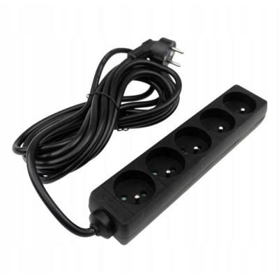 ECO LIGHT Prodlužovací kabel, prodlužovací kabel, 5 zásuvek, 230V, 5m, uzemněný
