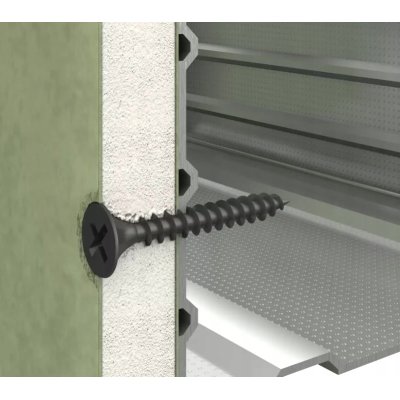 CROWNMAN Vruty do sádrokartonu černé 3,5x25mm PH2 fosfátované pro Regips 100ks