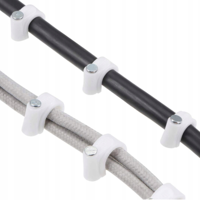 CROWNMAN Držáky kabelů pro kabelové girlandy s hřebíkem 10 mm 100 kusů bílé
